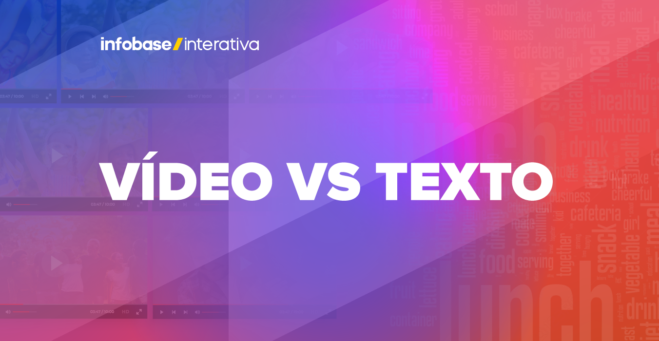 Vídeo vs Texto - Infobase  Aplicações, Infraestrutura e Digital